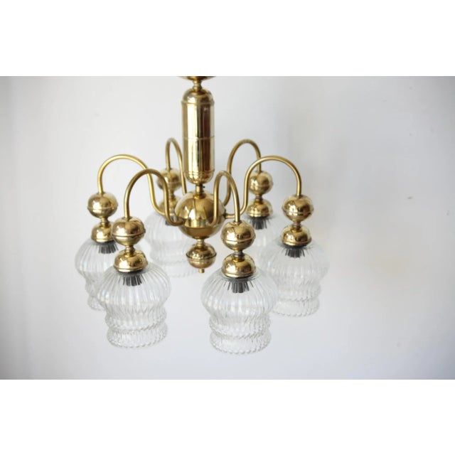 Brass Chandelier from Kamenicky Senov, Czechoslovakia, 1970s For Sale - Image 12 of 14