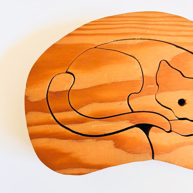 Wood Vintage Wood Cat Toy Puzzle For Sale - Image 7 of 14