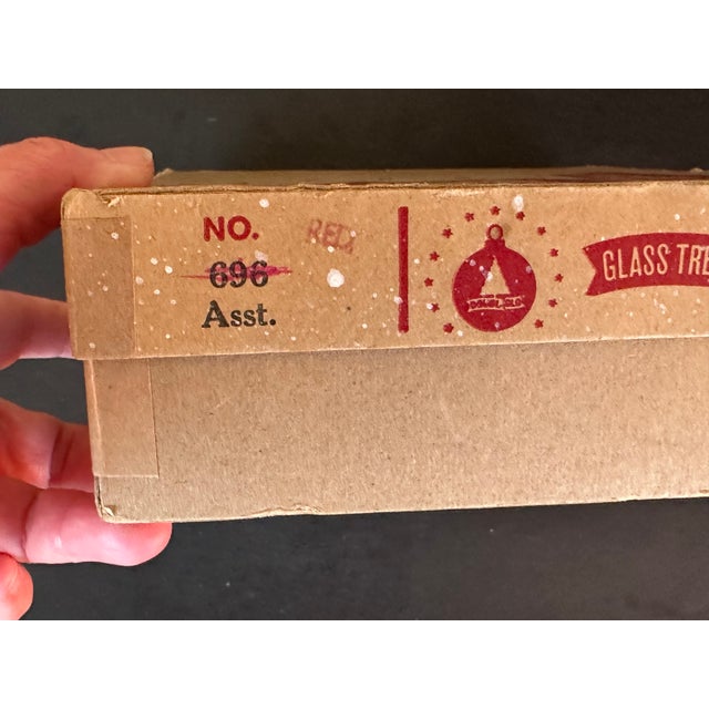 Vintage Mid Century Red Glass Christmas Ornaments For Sale - Image 13 of 15