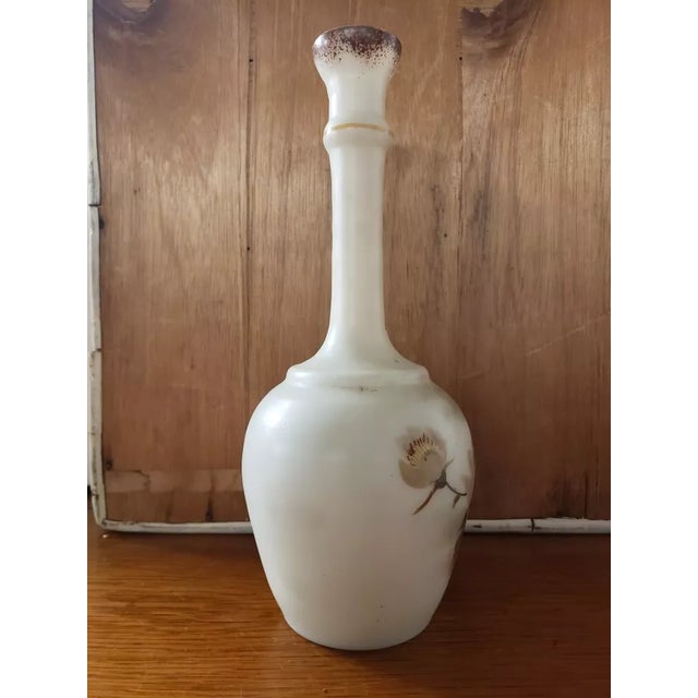 Late 19th Century English Bristol Glass Hand Painted Bottle Vase For Sale - Image 4 of 6