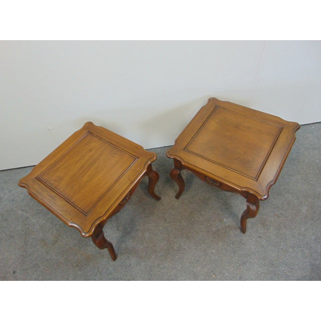 Mid 20th Century Hekman French Style Shell Carved Low Tables - a Pair For Sale - Image 5 of 7