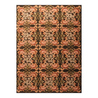Rug & Kilim's Bessarabian Traditional Geometric Floral Green Pink and Black Wool Rug For Sale