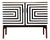 Vintage Polish Sideboard with Op Art Motif, 1970s For Sale