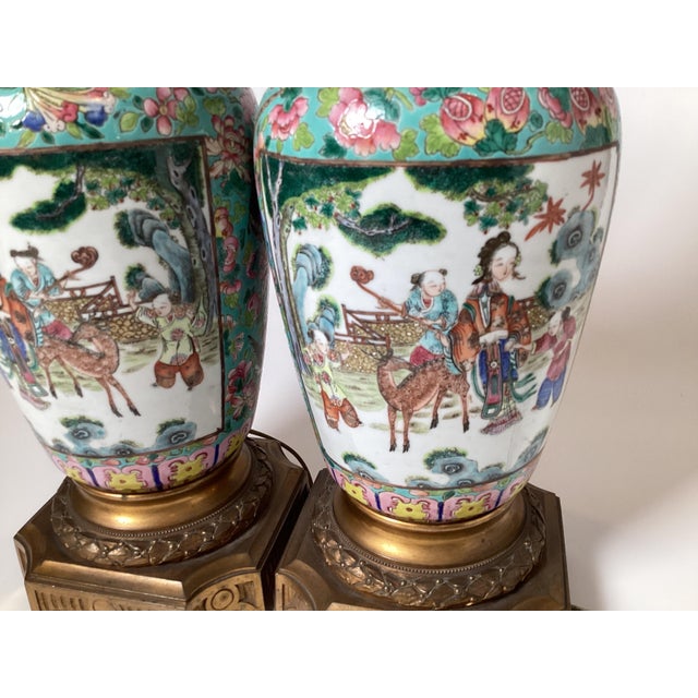 Stunning Early 19th Century Chinese Export Bronze Mounted Lamps - a Pair For Sale In Philadelphia - Image 6 of 13