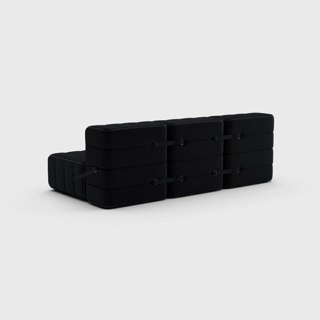 Contemporary Curt Modular Set - Flexible 3-Seater - Sera - Ebony (Black) by Ambivalenz, Set of 6 For Sale - Image 3 of 5