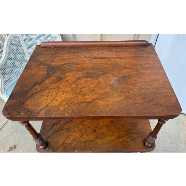 Wood 19th-C. English Carved Rosewood Etagere Music Stand Canterbury Magazine Rack For Sale - Image 7 of 9