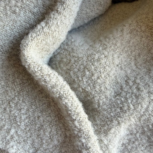 Textile Cream Belgian Linen and Wool Throw For Sale - Image 7 of 7