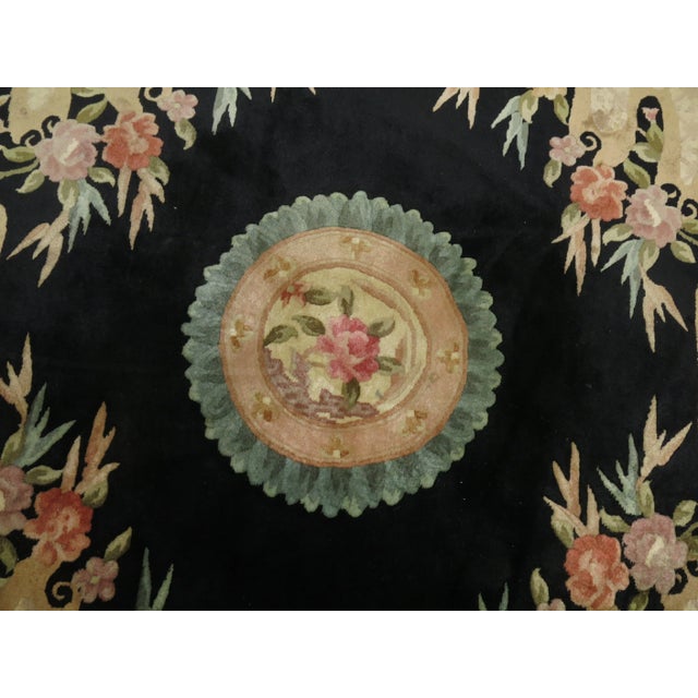 Mid-Century Modern Vintage Round Rug - 3' x 3' For Sale - Image 3 of 6
