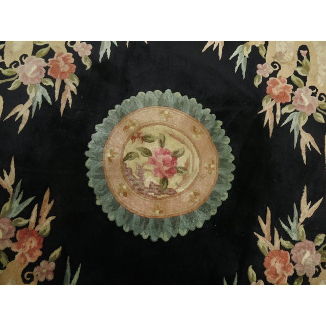 Mid-Century Modern Vintage Round Rug For Sale - Image 3 of 6