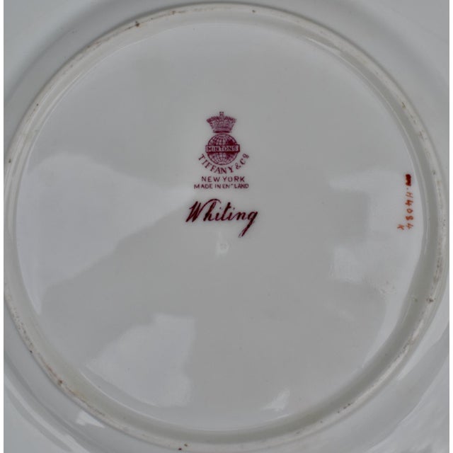 Set of 4 Antique Minton for Tiffany Hand Painted Fish Cabinet Plates Gold Rim For Sale - Image 9 of 14