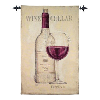 Wine Cellar Loom Woven Tapestry - 190x140cm (6'3"x4'7") - Requires Rod Size 4 For Sale