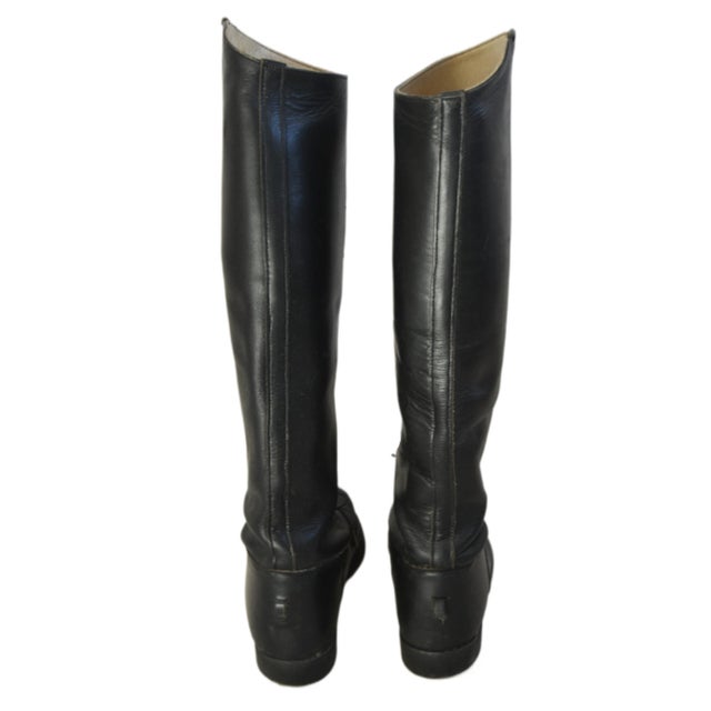 Mid 20th Century Vintage Equestrian Riding Leather Boots For Sale - Image 5 of 8
