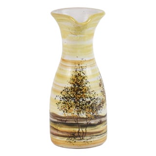 Painted Ceramic Vase with Trees by Mharxs Salbino, 20th Century For Sale