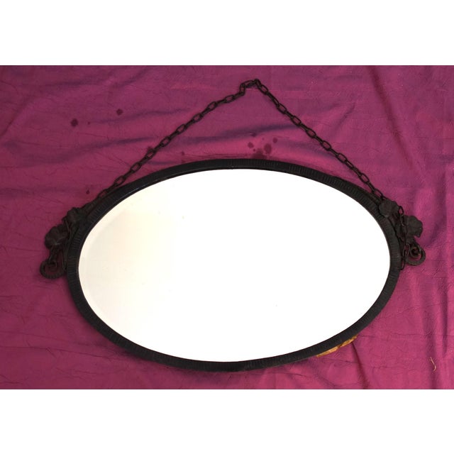 Large Art Deco Mirror in Wrought Iron, 1920s For Sale - Image 4 of 5