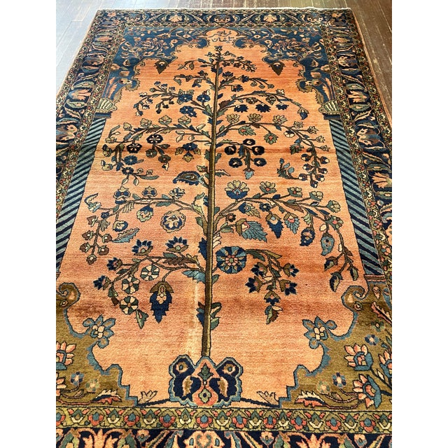 Antique Persian Mohajeran Sarouk Tree of Life Rug For Sale In Chicago - Image 6 of 7