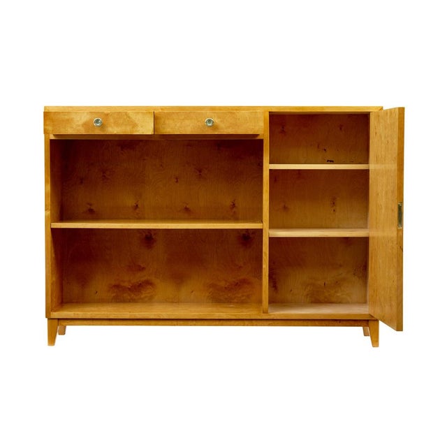 Wood Scandinavian Birch Low Open Bookcase from SMF Bodafors, 1950s For Sale - Image 7 of 12