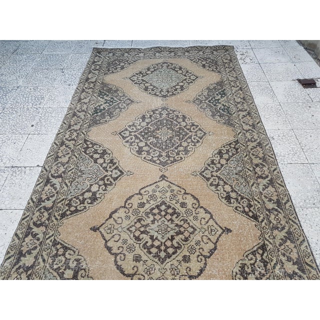 Vintage Turkish Oushak Gallery Rug, Wide Runner 4'8" X 12'10" For Sale - Image 4 of 12