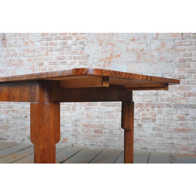 Art Deco Extendable Dining Table in Beech, Spruce and Walnut, Czech, 1930s For Sale - Image 11 of 18