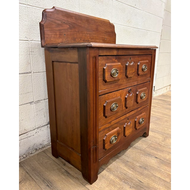 Victorian Antique 19th Century Victorian Carved Washstand Chest Commode For Sale - Image 3 of 12