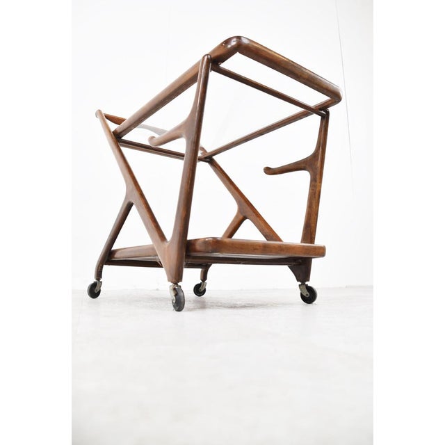 Fifties serving trolley or bar cart by Cesare Lacca. Fantastically crafted and elegant Italian design. Good condition....