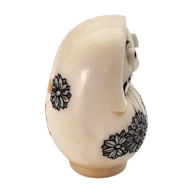 Signed Japanese Daruma Netsuke With Tobi-Dashi (Extending) Eyes, Miniature, 1" For Sale - Image 13 of 14