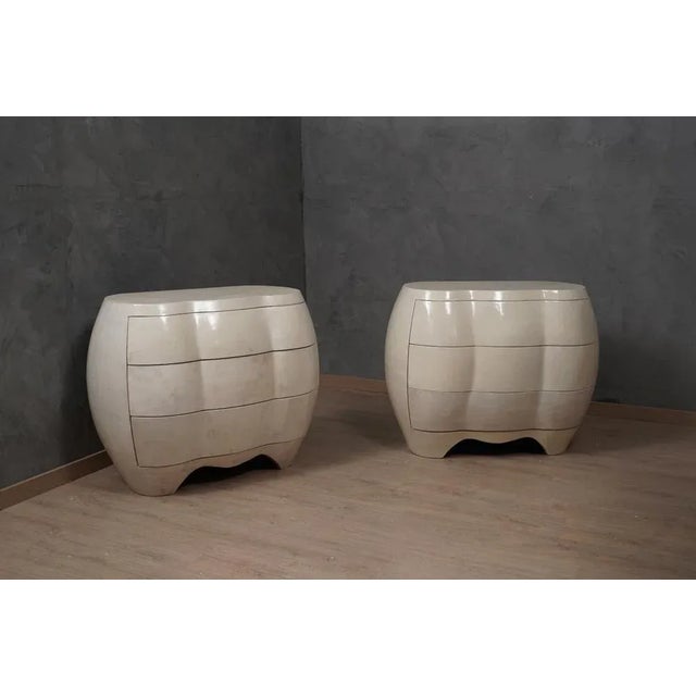 Mid-Century Italian Goatskin Wooden Commode, 1980 For Sale - Image 10 of 10