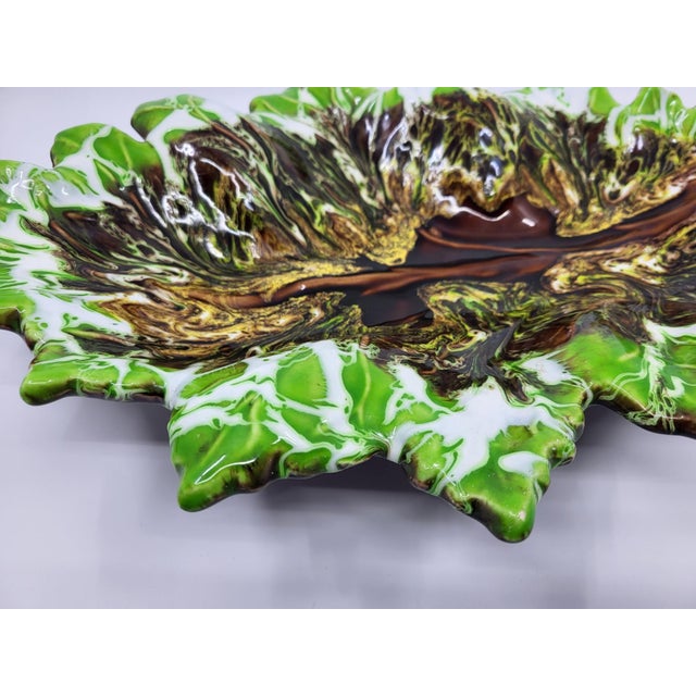 French Green Ceramic Bowl from Vallauris, 1970s For Sale - Image 10 of 12