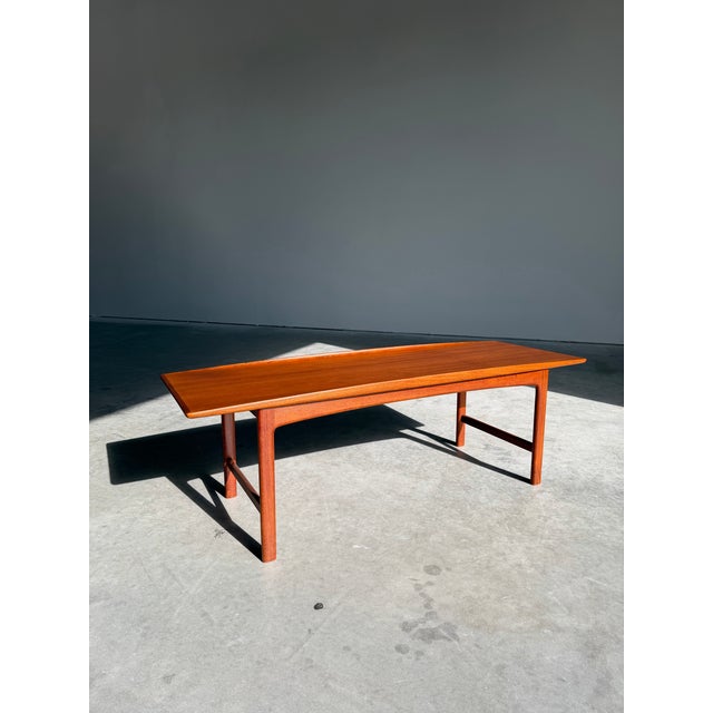 Mid Century Modern large teak "Frisco" coffee table, designed by Folke Ohlsson for Tingstroms, Sweden, circa 1960’s. Tray...