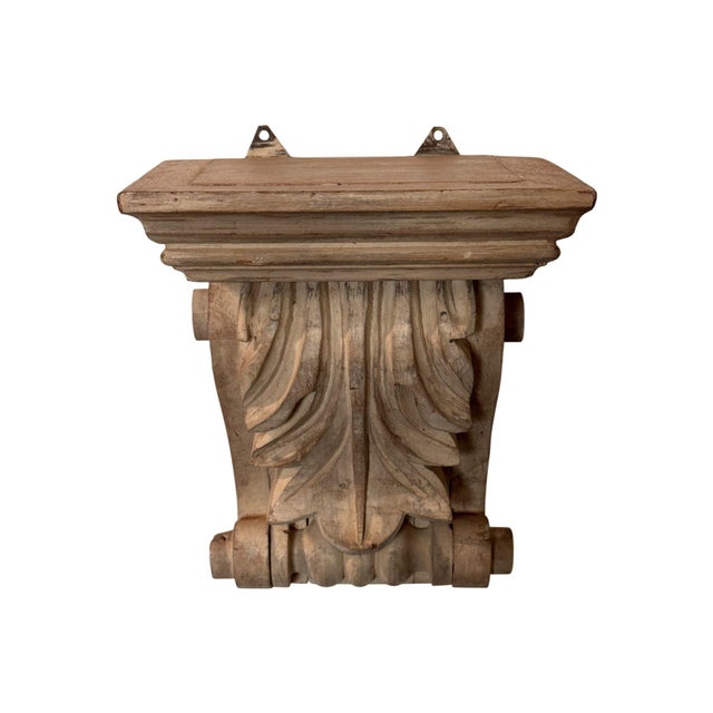 Italian Pair of Carved Wood Wall Brackets For Sale - Image 3 of 9