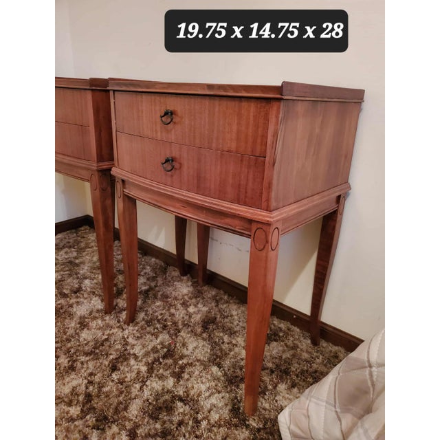 Brown Early 20th Century Louis XVI Style Nightstands/Pair of Vintage Louis Style Side Tables For Sale - Image 8 of 8