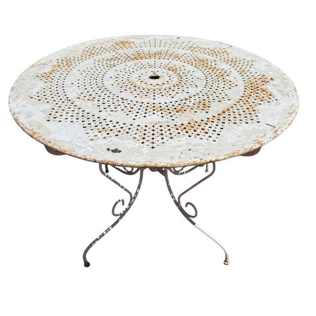 Sheet Metal Garden Table, 1950s For Sale - Image 11 of 11