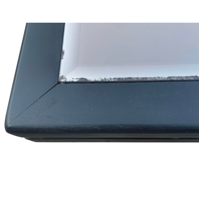 Wood 1980's Postmodern Step Pyramid Art Deco Square Black & Smoked Mirror Wood Coffee or Side Table For Sale - Image 7 of 10