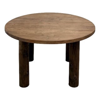 Constructivist Round Table in Walnut, 1950s For Sale