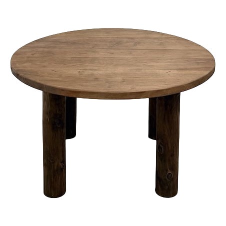 Constructivist Round Table in Walnut, 1950s For Sale