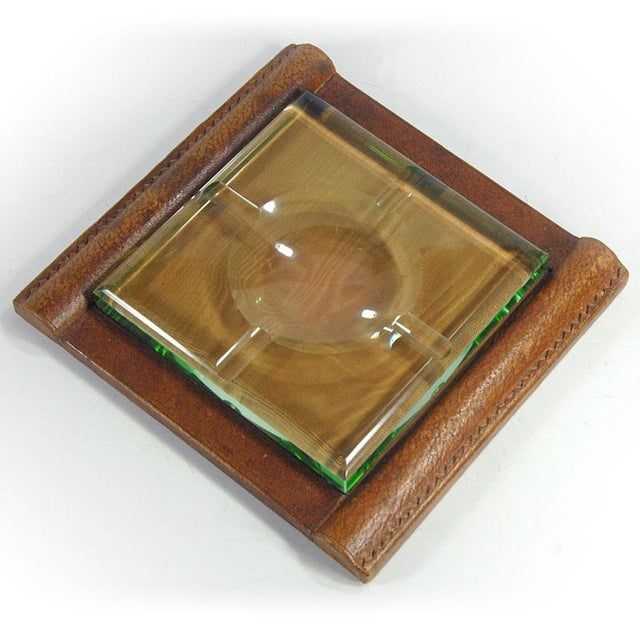 Glass Art Deco Cristall Glass Ashtray, 1930s, Set of 2 For Sale - Image 7 of 12