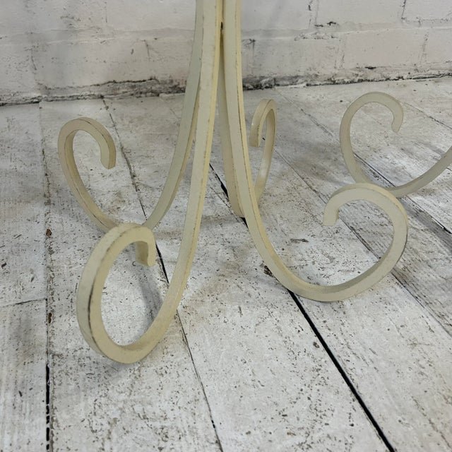 Metal Set of 3 Upholstered Iron Base Stools Heavy Quality For Sale - Image 7 of 11