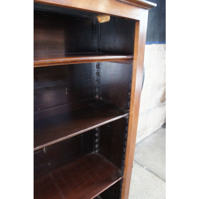 Antique Mahogany Lawyer Library Office Bookshelf Bookcase Console 53" For Sale - Image 4 of 12