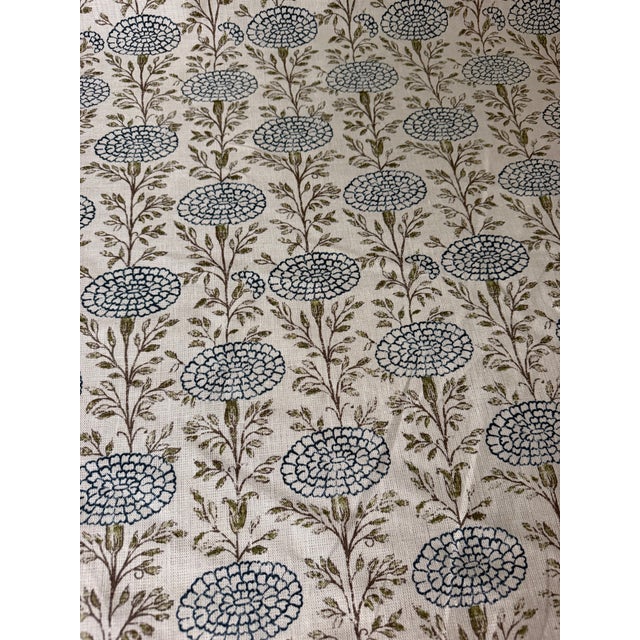 Traditional Lisa Fine Samode Indigo/Natural Fabric Sam-01 2.25 Yards For Sale - Image 3 of 5