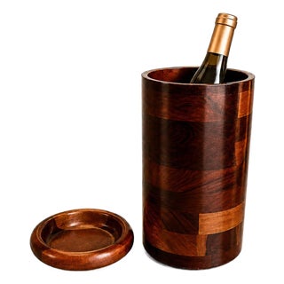 1960sBrazilian Modern Wine Holder with Lid in Rosewood & Imbuia Wood by Jean Dobré, 1960s - Lot 940 For Sale