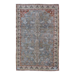 Antique Persian Sultanabad Rug With Soft Blue Palette 5'0 X 8'0 For Sale