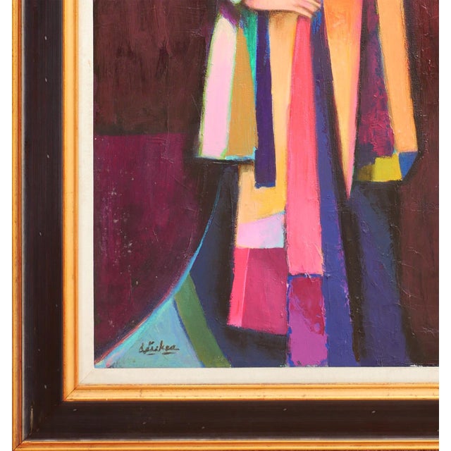 2000 - 2009 David Adickes "Dress of Many Colors with Still Life" Modern Abstract Female Portrait Painting, 2005 For Sale - Image 5 of 12