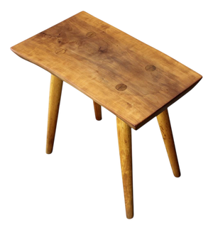 Mid-Century Modern Cherry Stool, Czechoslovakia, 1960s