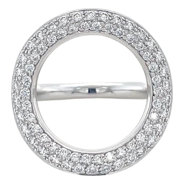 Christofle, 18k White Gold and Diamond "Idole De Christofle" Ring For Sale