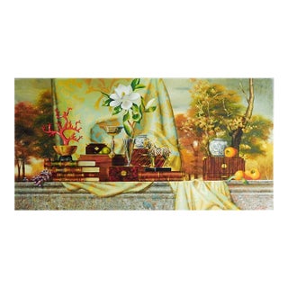 James Jensen Original "Magnolia&Persimmons" Original Oil on Stretched Canvas For Sale