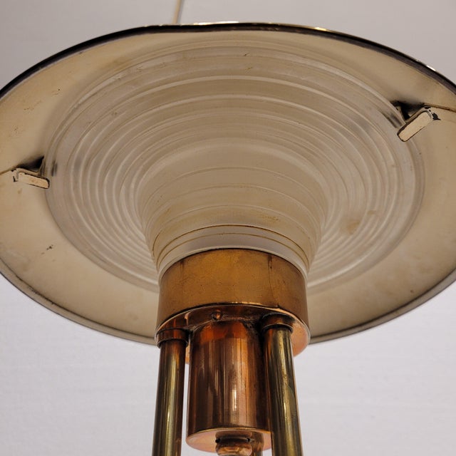 Vintage Art Deco Mushroom Table Lamp in Gilt Brass, 1930s For Sale - Image 15 of 18