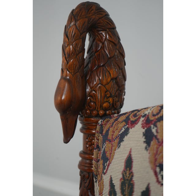 Pair Large Swan Carved Mahogany Throne Chairs For Sale - Image 12 of 18