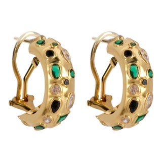 Amaya Hoops Black Pierced, a Pair For Sale