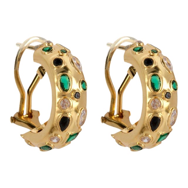 Amaya Hoops Black Pierced, a Pair For Sale