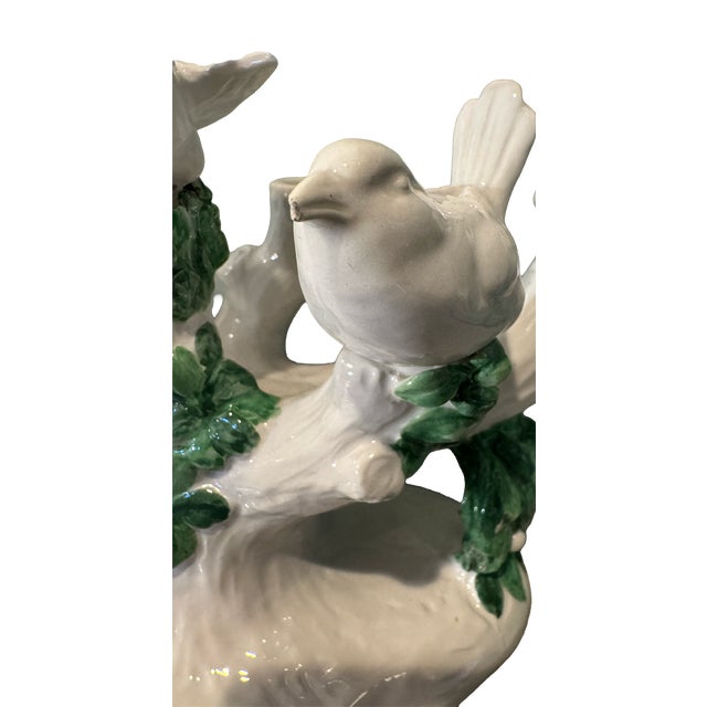 Ugo Zaccagnini Italian Bird & Branch Ceramic Candelabra, Circa 1930s–40s For Sale - Image 14 of 17