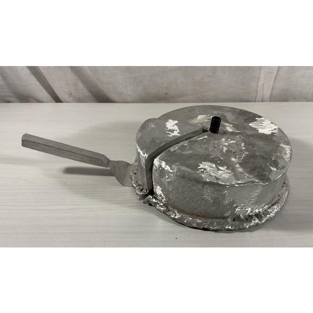 Piece of Cake Signed Two-Part Aluminum Sculpture by Herbert Simon, 1992 For Sale - Image 6 of 6